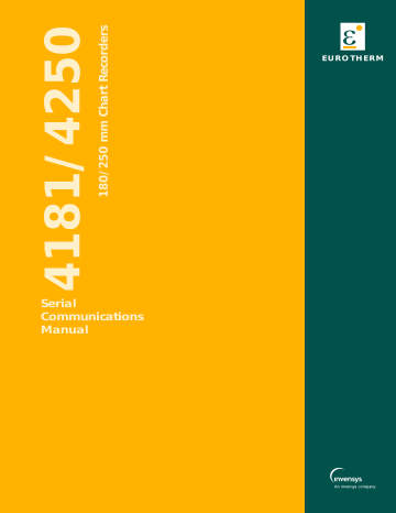 Eurotherm 4181/4250 Chart Recorders Serial Comms Owner's Manual | Manualzz Eurotherm 4181/4250 Chart Recorders Serial Comms Owner's Manual | Manualzz