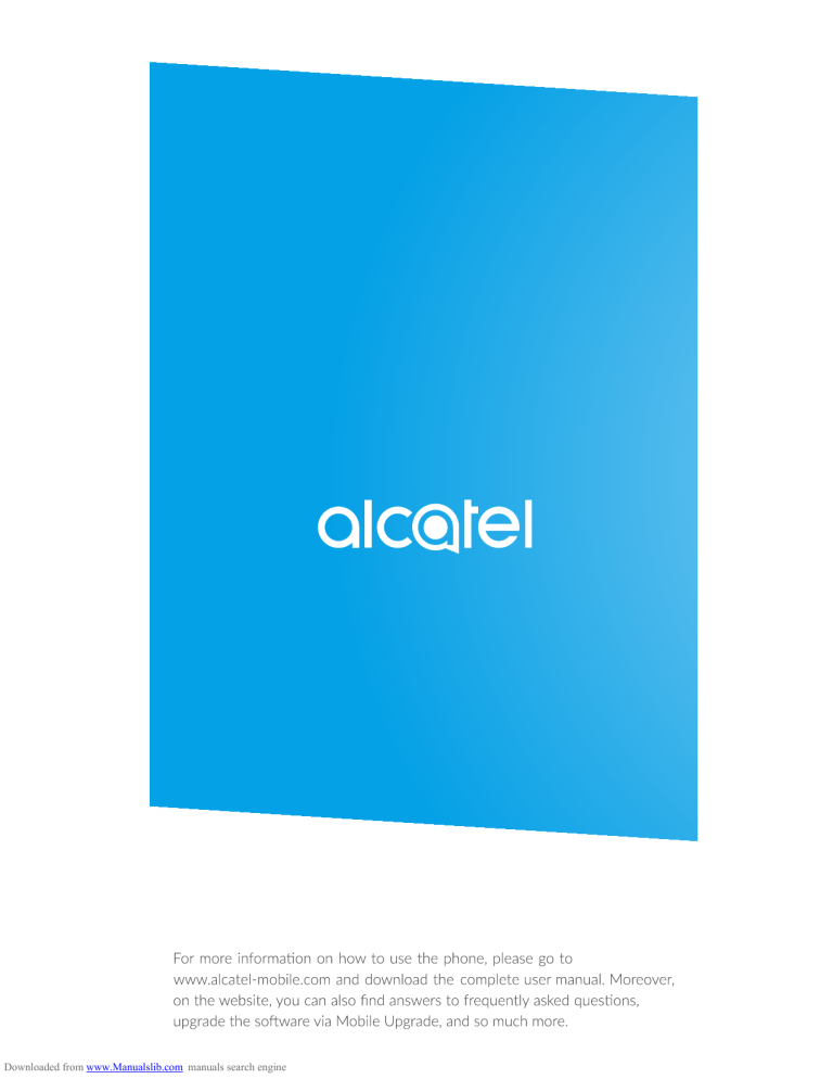 Alcatel 2008G, SIM Free 2008G Mobile Phone User manual Alcatel 2008G, SIM Free 2008G Mobile Phone User manual