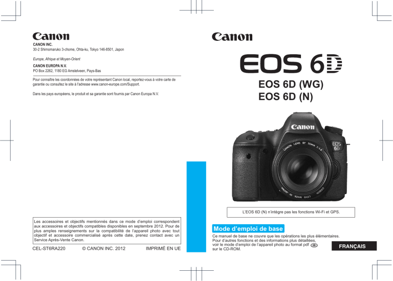 Canon EOS 6D User guide Canon EOS 6D User guide