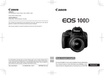 Canon EOS 100D Mode D Emploi Manualzz