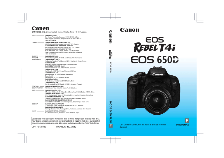 Canon EOS Rebel T4i, EOS 650D User guide Canon EOS Rebel T4i, EOS 650D User guide