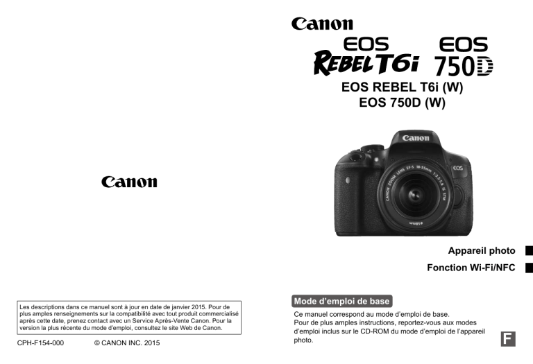Canon EOS Rebel T6i User guide Canon EOS Rebel T6i User guide