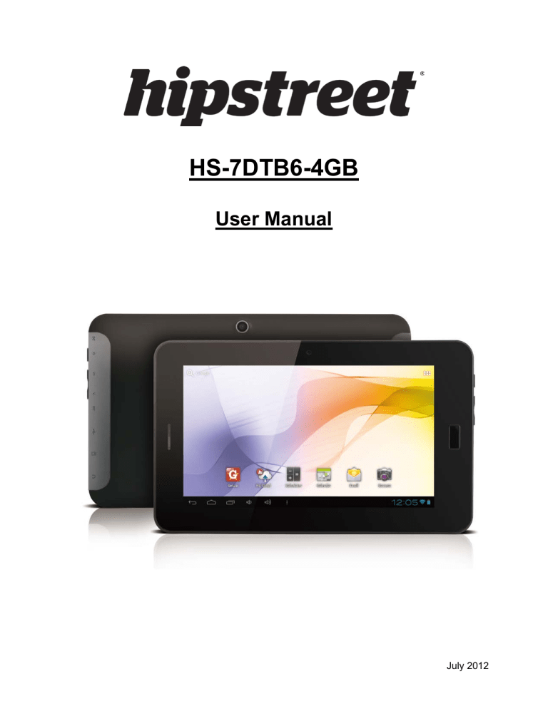 Hip Street HS-7DTB6, Aurora User manual Hip Street HS-7DTB6, Aurora User manual