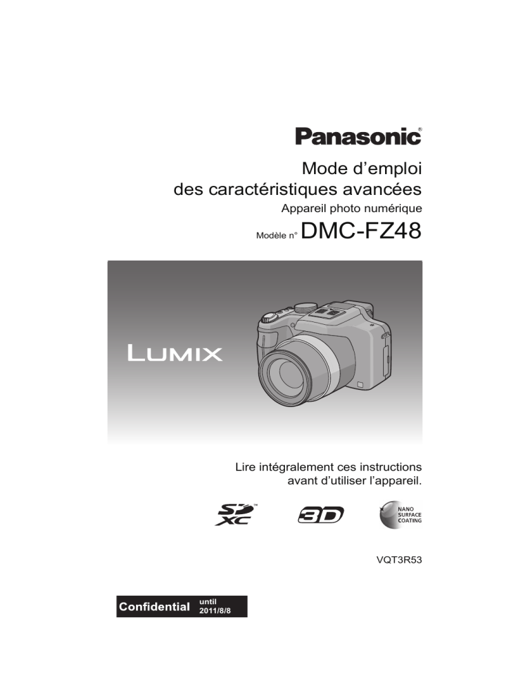 Panasonic DMC FZ48 User guide Panasonic DMC FZ48 User guide