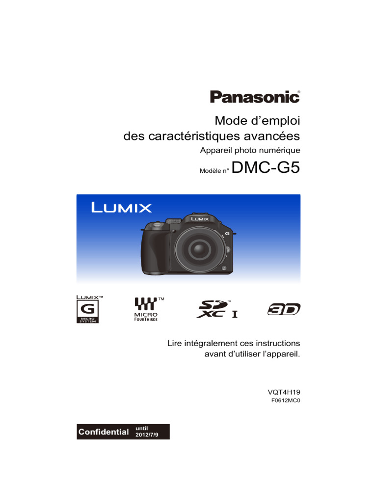 Panasonic DMC G5 User guide Panasonic DMC G5 User guide