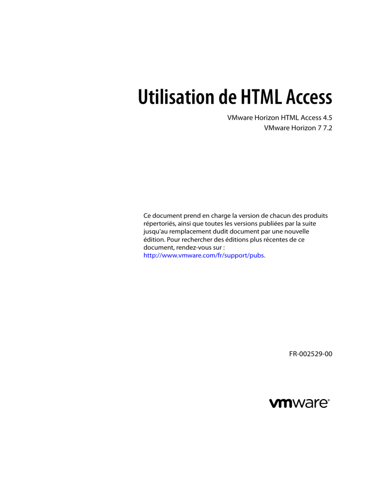 VMware HTML Access 4.5 Operating instructions VMware HTML Access 4.5 Operating instructions