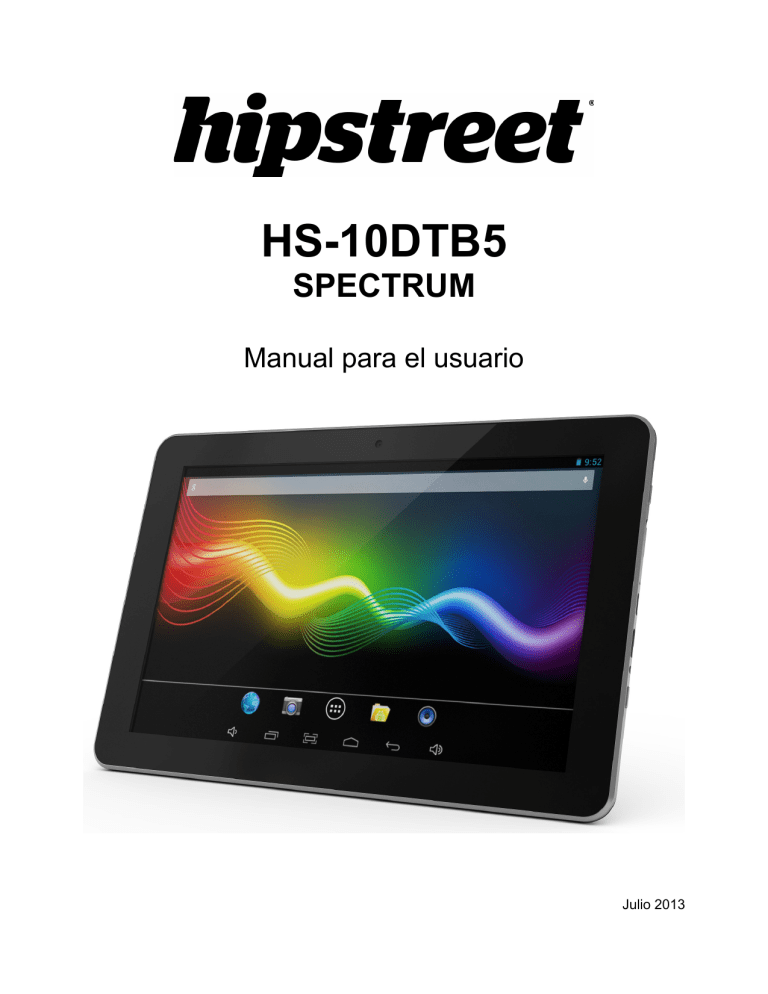 Hip Street Spectrum, HS-10DTB5 Owner's manual Hip Street Spectrum, HS-10DTB5 Owner's manual