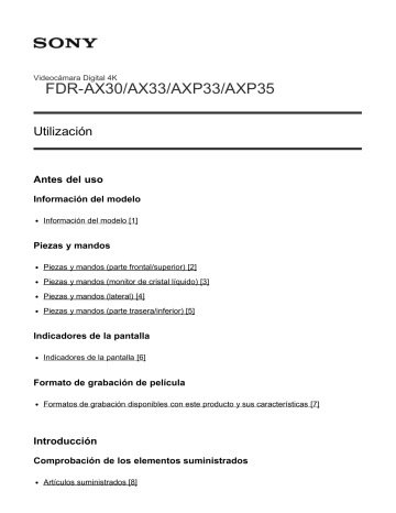 Sony FDR-AXP33 Guía del usuario | Manualzz Sony FDR-AXP33 Guía del usuario | Manualzz