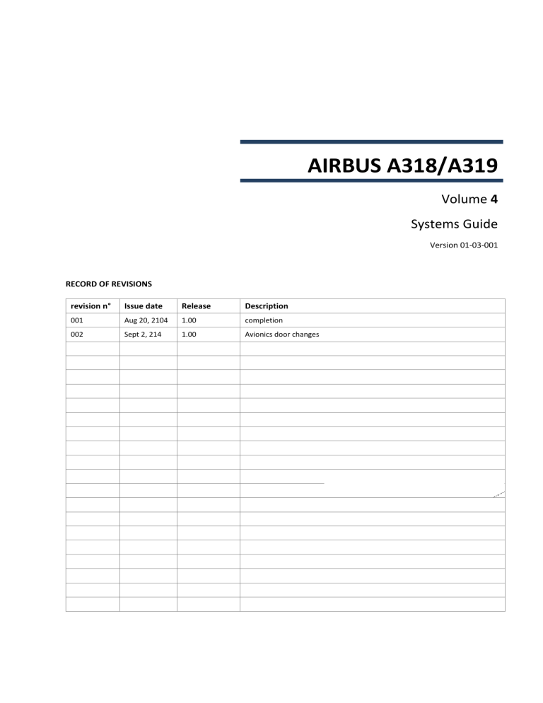 Aerosoft Airbus A318, Airbus A319 User guide Aerosoft Airbus A318, Airbus A319 User guide
