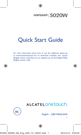 Alcatel M'Pop Quick Start Guide | Manualzz Alcatel M'Pop Quick Start Guide | Manualzz