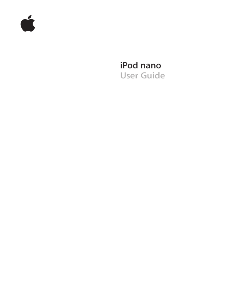 Apple iPod Nano 6th generation User guide Apple iPod Nano 6th generation User guide