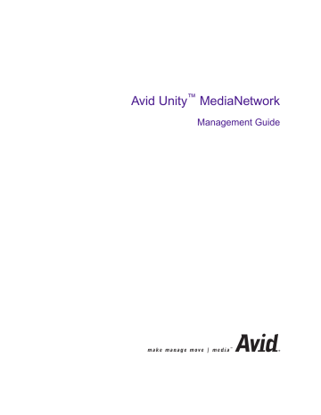 Avid Unity Unity MediaNetwork 3.2 Guide | Manualzz Avid Unity Unity MediaNetwork 3.2 Guide | Manualzz