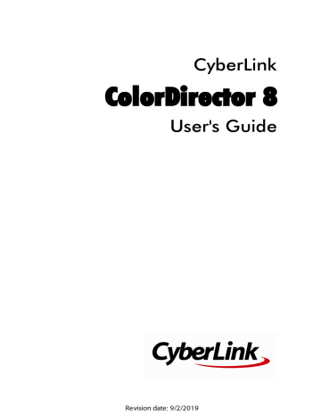 Cyberlink ColorDirector 8.0 User's Guide | Manualzz Cyberlink ColorDirector 8.0 User's Guide | Manualzz