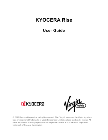 Kyocera Rise Virgin Mobile User Guide | Manualzz Kyocera Rise Virgin Mobile User Guide | Manualzz