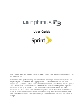 LG Optimus Optimus F3 Sprint User Guide | Manualzz LG Optimus Optimus F3 Sprint User Guide | Manualzz