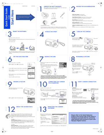 Olympus Camedia D-435 Quick Start Guide | Manualzz Olympus Camedia D-435 Quick Start Guide | Manualzz