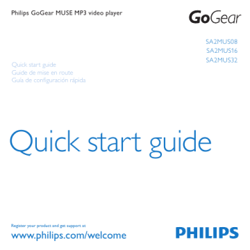 Philips SA2MUS16, SA2MUS08, SA2MUS32 Quick start guide Philips SA2MUS16, SA2MUS08, SA2MUS32 Quick start guide