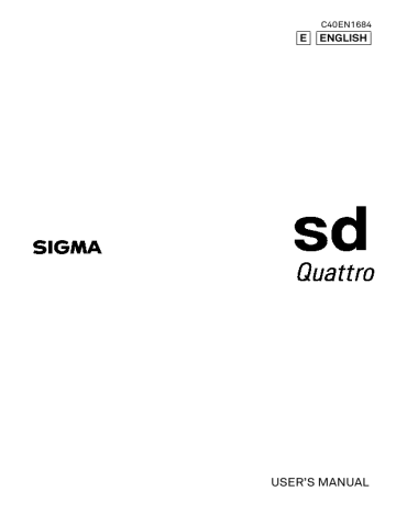 Sigma SD Quattro User's Manual | Manualzz