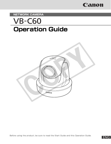 Canon VB-C60 Owner's manual Canon VB-C60 Owner's manual