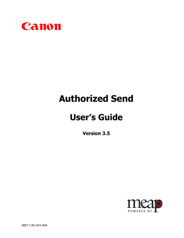 Canon Authorized Send Owner's manual Canon Authorized Send Owner's manual
