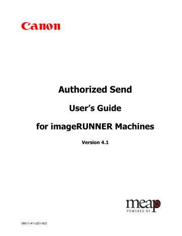 Canon Authorized Send Owner's manual Canon Authorized Send Owner's manual