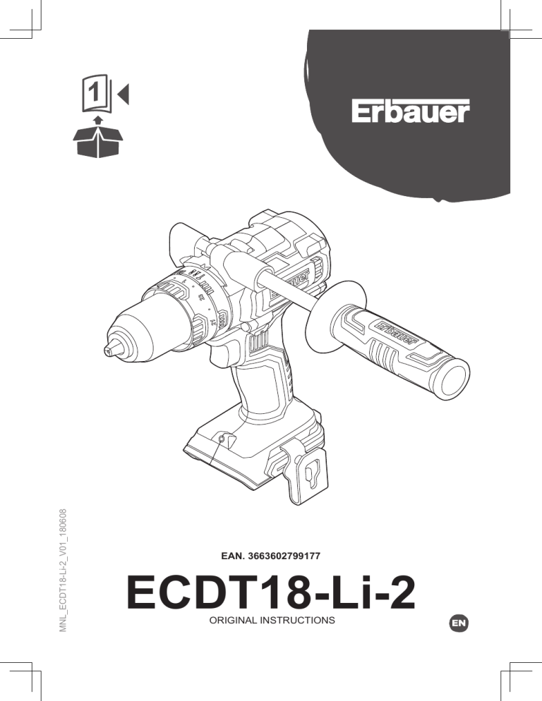 Erbauer ECDT18-Li-2 User manual Erbauer ECDT18-Li-2 User manual