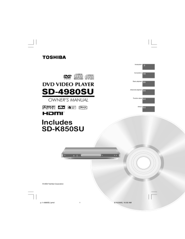 Toshiba SD-K850SU DVD & Blu-ray Owner's Manual | Manualzz Toshiba SD-K850SU DVD & Blu-ray Owner's Manual | Manualzz