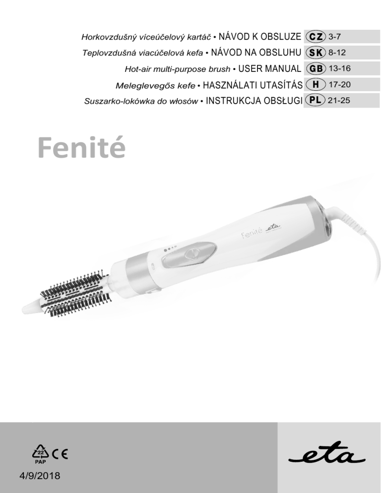 eta 4322 90000 Fenité Owner's manual eta 4322 90000 Fenité Owner's manual