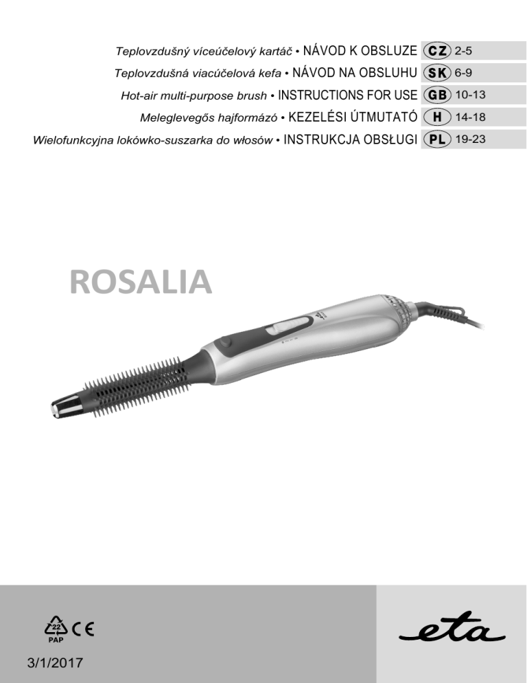 eta 0328 90010 Owner's manual eta 0328 90010 Owner's manual