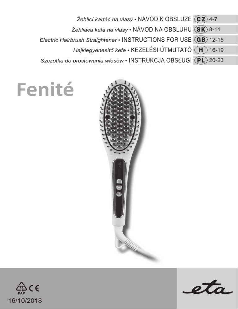 eta Fenité 733690000 Operating instructions eta Fenité 733690000 Operating instructions