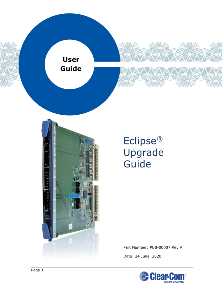 Clear-Com Eclipse HX User guide Clear-Com Eclipse HX User guide