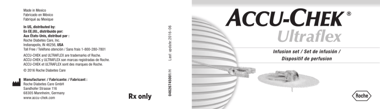 Accu-Chek Ultraflex infusion set Mode d'emploi Accu-Chek Ultraflex infusion set Mode d'emploi