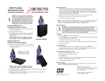 Detecto 6400 Operating instructions Detecto 6400 Operating instructions