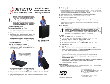 Detecto 6500 Operating instructions Detecto 6500 Operating instructions