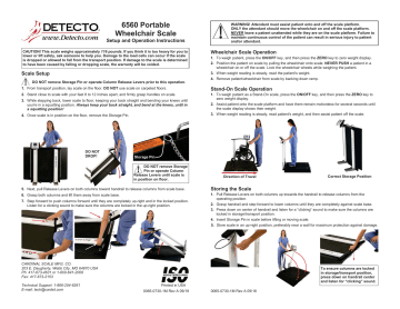 Detecto 6560 Operating instructions Detecto 6560 Operating instructions