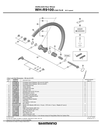 Shimano WH R9100 C40 TU Roda Exploded View Manualzz