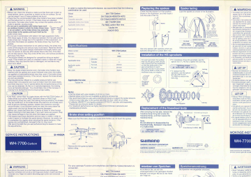 Shimano WH-7700 Wheel Service Instructions | Manualzz
