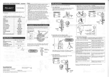 Shimano ST-A417 Shifting/Brake Lever Service Instructions | Manualzz