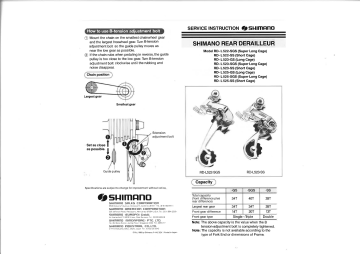 Shimano RD-L525 Rear Derailleur Service Instructions | Manualzz