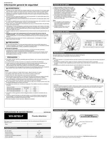 Shimano Wh M Rueda Manual De Usuario Manualzz