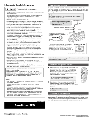 Shimano SPD Sandals User manual Shimano SPD Sandals User manual