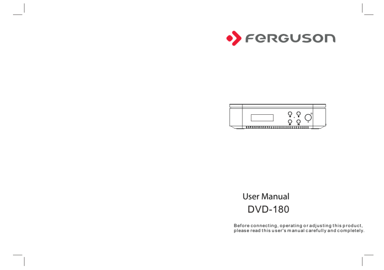 Ferguson DVD-180 DVD Player Full HD Owner's manual Ferguson DVD-180 DVD Player Full HD Owner's manual