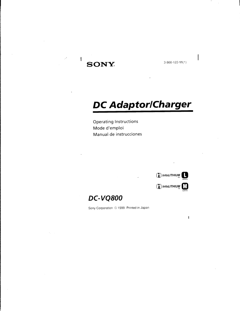 Sony DC-VQ800 Owner's manual Sony DC-VQ800 Owner's manual