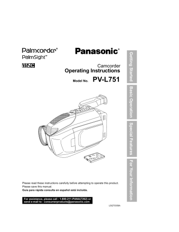 Panasonic PV-L751 Operating instructions Panasonic PV-L751 Operating instructions