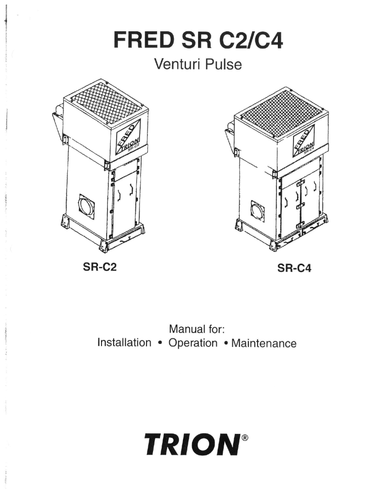 Trion FRED SR C2/C4 Cartridge Air Cleaner User manual Trion FRED SR C2/C4 Cartridge Air Cleaner User manual