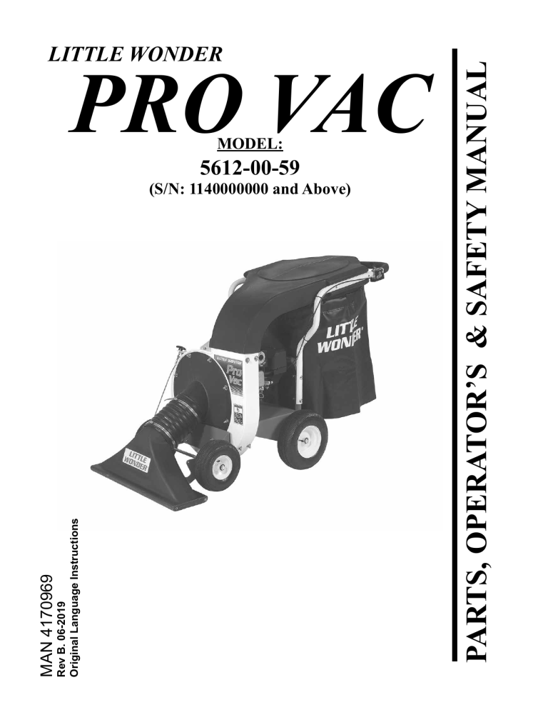 Little Wonder 5612-00-59 Owner's manual Little Wonder 5612-00-59 Owner's manual