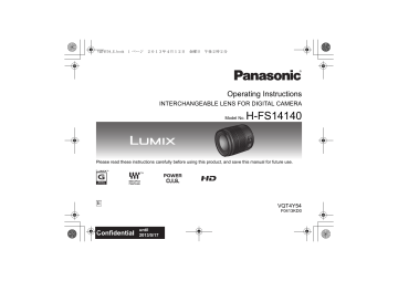Panasonic H-FS14140EKA User manual Panasonic H-FS14140EKA User manual