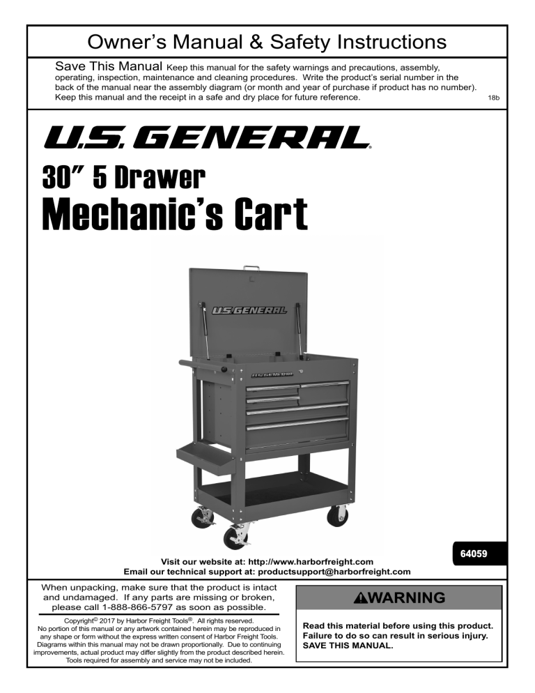 U.S. General 64059 Owner's manual U.S. General 64059 Owner's manual