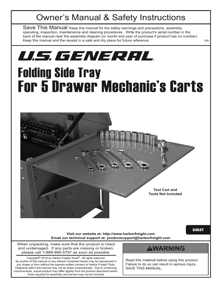 U.S. General Item 64641, 64641 Owner's manual U.S. General Item 64641, 64641 Owner's manual