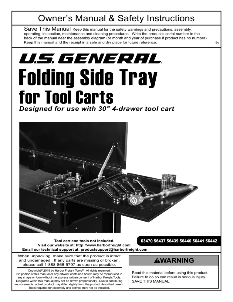 U.S. General 56439 Owner's manual U.S. General 56439 Owner's manual